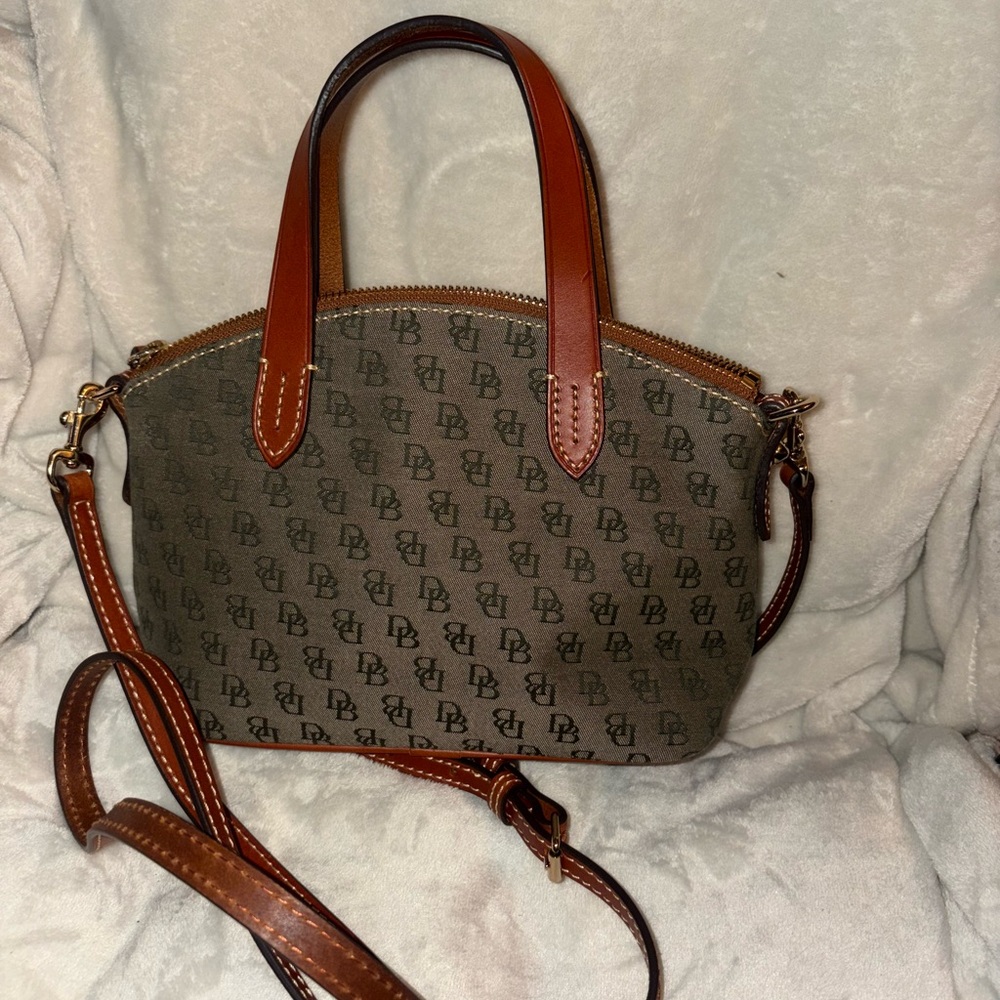 NWOT Dooney & Bourke Green and Brown Ruby Satchel Crossbody Bag - Picture 3 of 5